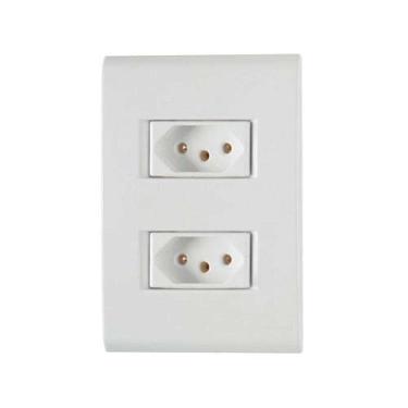 Imagem de Conjunto 2 Tomadas 3p 10a Tramontina - Linha Liz Branca - Modular Com Parafusos