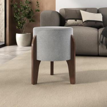 Imagem de Kit 2 puff gui, estilo moderno, pix, decorar quarto, cama, sala de estar, centro, com três pés em madeira, cor cinza