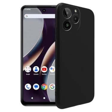 Imagem de WDMYLFTW Capa de silicone para BLU G54, capa protetora de corpo inteiro com toque macio e sedoso, à prova de choque com forro de microfibra (preto)