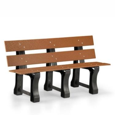 Imagem de Banco De Jardim Madeira Plástica - 1,5 m - Cor Marrom Ipê MBS