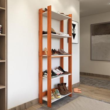 Imagem de Sapateira Multiuso Para Calçados 5 Andares Organizador Mdp 15mm Nature-branco Nature-branco