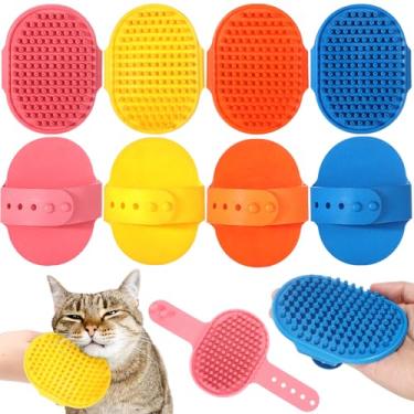 Imagem de Maxdot 8 Pentes ajustáveis de borracha para gatos para gatos de canto interno e arranhador facial (azul, amarelo, rosa, laranja)