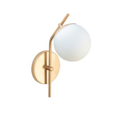 Imagem de Arandela Parede Inclinada Jabuticaba Globo Vidro Dourado