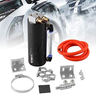 Imagem de RYANSTAR Kit de tanque de coleta de óleo para motor de corrida universal de alumínio, reservatório turbo redondo 350 ml, preto