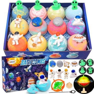 Imagem de Bombas de banho para crianças com surpresa dentro de brinquedos, pacote com 12 bombas de banho orgânicas, espuma de banho, presentes de aniversário e Natal para meninos e meninas