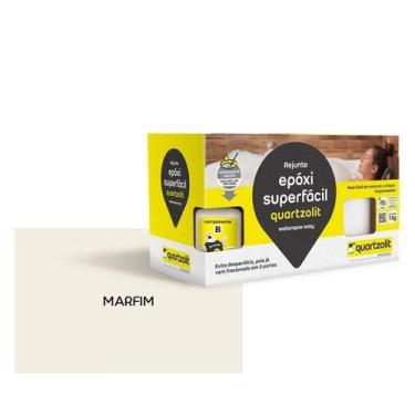 Imagem de Rejunte Epóxi Super Fácil 1Kg Quartzolit Varias Cores, Marfim