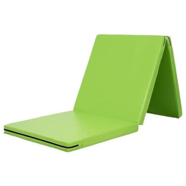 Imagem de KaRaDaStyle Tapete de ginástica tapetes dobráveis elásticos 180 cm x 61 cm x 5 cm exercício treino muscular crianças brincam horizontal tapete de barra esportes ioga à prova de som uso doméstico (verde)