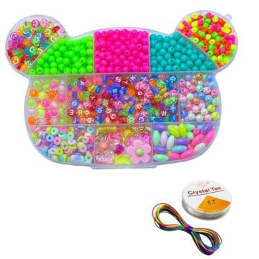 Imagem de Kit Miçanga Montagem Bijuteria Pulseira Colar Infantil 1500pçs Escolha