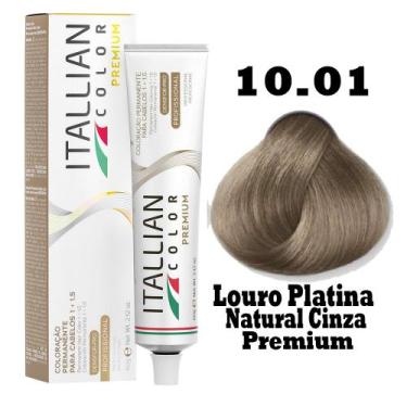 Imagem de Coloração Itallian Color 60g Louro Platina Natural Cinza Premium 10.01