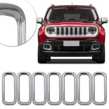 Imagem de Aplique Grade Cromada Jeep Renegade 2015 até 2018