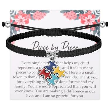 Imagem de ENSIANTH ABA Therapist Appreciation Gifts Autism Awareness-Puzzle Piece Jewelry Special Education Teacher Thank You Gift, one size, Aço inoxidável, Sem Pedra Preciosa