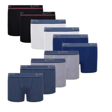 Imagem de Kit 10 Cueca Boxer Lupo Infantil Kids Algodão Nf Original, G, Multicor