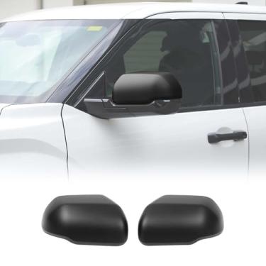 Imagem de HIRUFAIT 2 peças de capa de espelho de porta lateral compatível com Toyota Tundra 2022-2025/Sequoia 2023-2025, tampa protetora externa do espelho retrovisor (apenas para versões sem setas) (preto