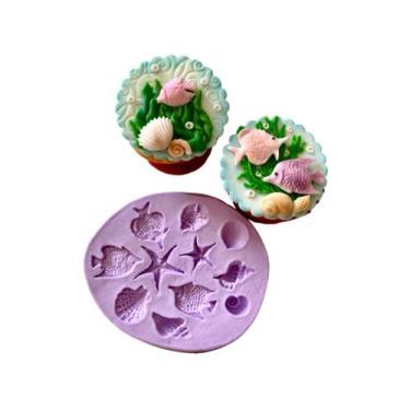 Imagem de F1010 molde de silicone fundo do mar confeitaria biscuit - confeitaria
