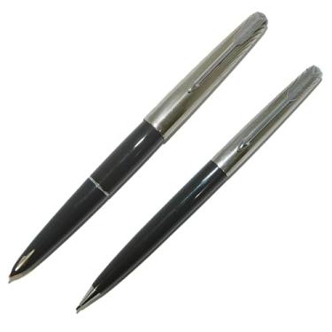 Imagem de Conjunto Parker 61 Caneta Tinteiro 14k + Lap. 0.9mm Legacy Cinza - NOS