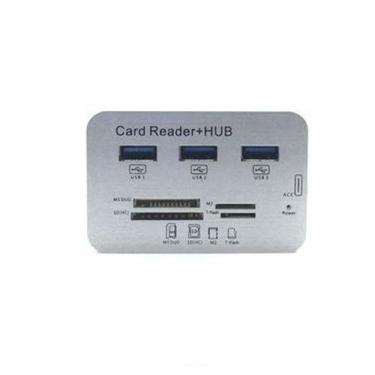 Imagem de HUB USB 3.0 3 Portas Type-C com Leitor de Cartão de Memória JC-TYC-COM