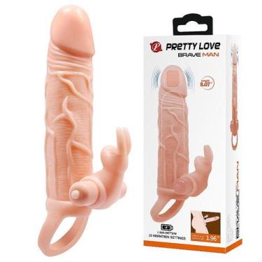 Imagem de Capa peniana extensora com vibro Brave Man 17x4cm - Pretty Love