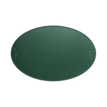 Imagem de Protetor De Mesa Retro Em Couro Cinza, Isolante Térmico, Impermeável E