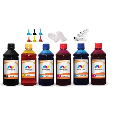 Imagem de Kit 6 Tinta Para Epson L800 T673120 CMYK 500ml