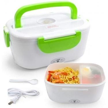 Imagem de Marmita Lancheira Elétrica Tomada 110V Verde E Branca Luch - Lunch