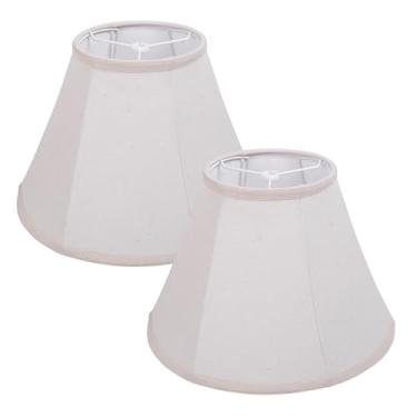 Imagem de SEEYUAN Conjunto de 2 persianas KD, abajures de linho natural para candeeiros de mesa, abajur médio, 30,5 x 15,2 x 21,6 cm, para candeeiro de mesa e candeeiro de cabeceira, sem necessidade de montagem