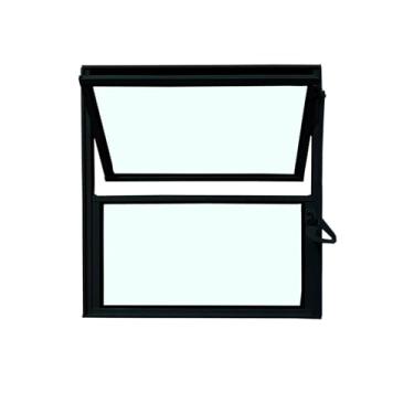 Imagem de Vitrô Basculante 1 Seção 40x40 Linha Esmeralda – Alumínio Preto, Vidro Liso 3mm – Lumineziri Esquadrias