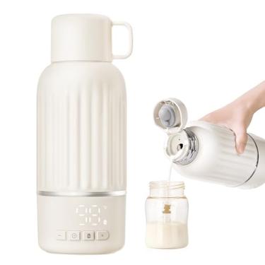 Imagem de Snow Bear Aquecedor de mamadeira portátil para viagens, aquecimento rápido em 2,5 minutos para leite materno e fórmula, bateria de 10200 mAh com tela de LED, grande capacidade de 500 ml, aquecedor de