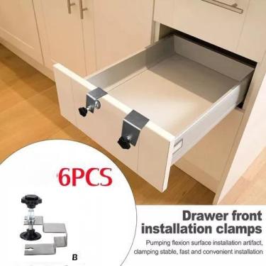 Imagem de 6pc gaveta de metal frente instala o grampos gabinete com f - Roku