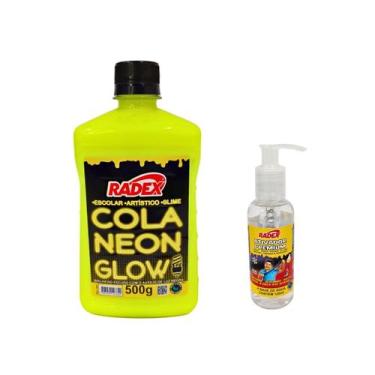 Imagem de Kit de Slime com Ativador e Cola Glow Amarelo Neon - Radex