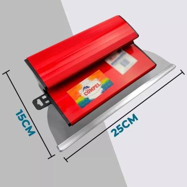 Imagem de 2X Desempenadeira Aço Inox 25Cm Lisa Para Massa Corrida