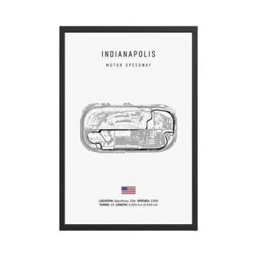 Imagem de Arte De Parede Vintage Em Lona HD Com Tema De Circuito De Fórmula 1 Im