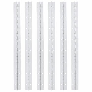 Imagem de Tsnamay Dobradiça dobrável para porta de armário de 400 mm, dobradiça contínua e de piano, dobradiça contínua de aço inoxidável, dobradiças contínuas para barco, branco fosco