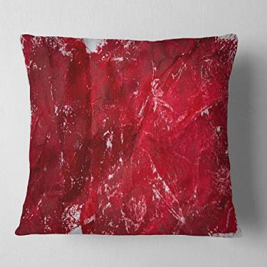 Imagem de Designart Red Texture' Manta abstrata para sala de estar, sofá, enchimento de almofada + capa de almofada impressa em ambos os lados 40,64 cm x 40,64 cm