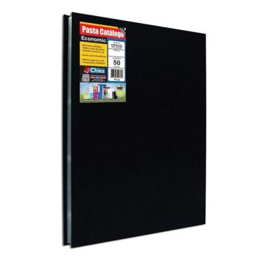Imagem de Pasta catálogo ofício economic 5178 preta 50 plásticos Chies