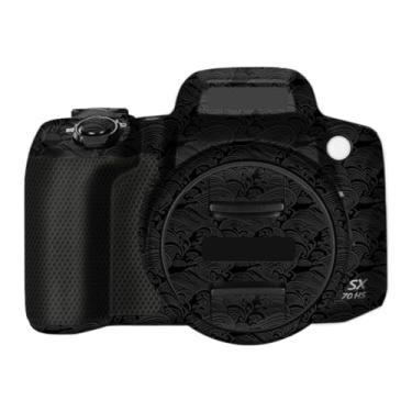 Imagem de SX70HS Adesivo de capa de câmera anti-arranhões para Canon PowerShot SX 70 HS Película protetora adesivos de película (onda preta)
