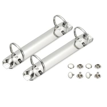 Imagem de PATIKIL B7 Mecanismos de fichário de 2 furos, 2 conjuntos de 2 anéis de substituição de 2 cm, organizador de fichário de folhas soltas para organizadores, acessórios de pasta de armazenamento de papel