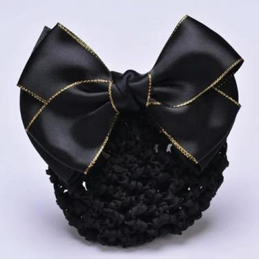 Imagem de Malha Flor Laço Crochê Laço Bun Net Presente para Mãe Clipe de Cabelo Para Atendentes de Luz Enfermeiras Acessórios de Cabelo Senhora Mulheres