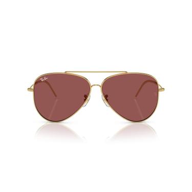 Imagem de Óculos de Sol Ray-Ban Aviator Reverse 0RBR0101S 001/69 Tam 62 / Ouro - Lentes Roxo Escuro