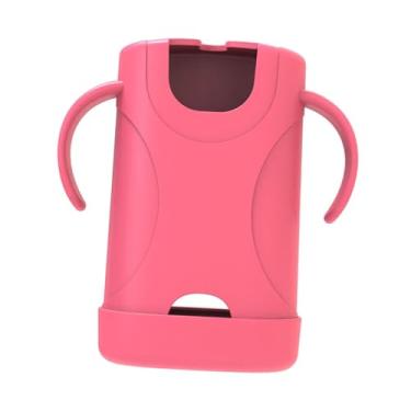 Imagem de Dynwave Suporte para caixa de, bolsa, material de qualidade alimentar, à prova de derramamento, reutilizável, portátil com alças duplas, fácil de segurar, Rosa Vermelha