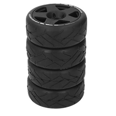 Imagem de Domary Rodas RC de 1/8 GT, Pneus de Corrida de Corrida Fortes, Resistência Ao Desgaste Em Rodas de Estrada, Adaptador de 17 Mm para 1/8 de Carro de Corrida de Pneus GT de Corrida (Preto)