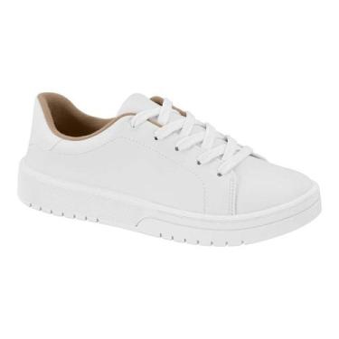 Imagem de Tênis Moleca Feminino Casual Leve Ultra Conforto Passeio, Branco, 36