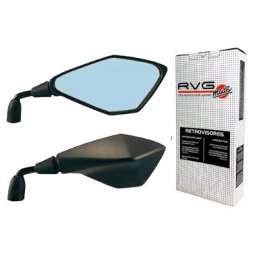 Imagem de Retrovisor modelo da Z400 Lente Convexa Haste Fixa 90 Curta compatível com Motos rosca Direita Lente Azul Claro