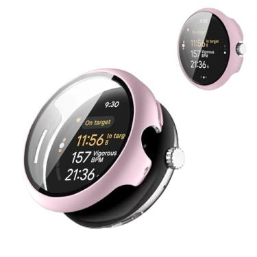 Imagem de Capa para Google Pixel Watch 4 de 41 mm, capa protetora rígida de policarbonato com película de vidro temperado 9H, capa à prova de choque resistente a arranhões para smartphone Google Pixel Watch 4