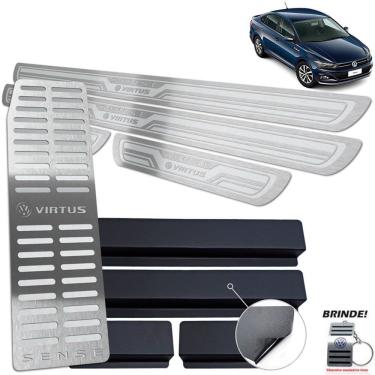 Imagem de Descanso + Soleira Gravação Prata Alto Relevo Virtus Sense