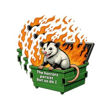 Imagem de Adesivo The Horrors Persist But So Do I – Adesivos de vinil estético à prova d'água para garrafas de água, laptops, diários, copos, iPads, notebooks e mais – Decalque de saúde mental (3 peças, 7,6 cm)