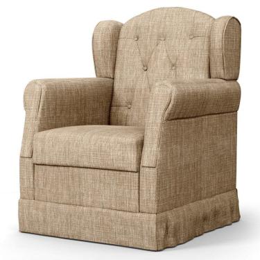 Imagem de Poltrona de Amamentação Fixa Letícia Linho Bege Escuro - Phoenix