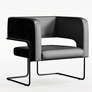 Imagem de Poltrona Decorativa Scarlett D02 Base de Aço Preto material sintético 