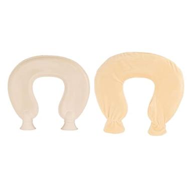 Imagem de Garrafa de água quente em formato de u, capa macia e fofa, capacidade de 1l, bolsa de água quente para alívio da dor no pescoço, ombro, calor de inverno, borracha, material de (Bege)