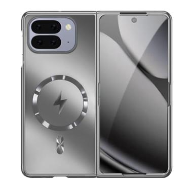 Imagem de LTLMYDAM Capa magnética para Google Pixel 10 Pro Fold, ultrafina, à prova de choque, antiimpressões digitais, suporte para carregamento sem fio, cinza, 10 Pro Fold