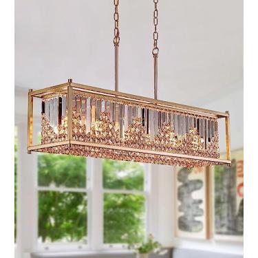 Imagem de Luminária de lustre de cristal moderno com lâmpadas LED cromadas suspensas para sala de estar, escada, hotel, fazenda, restaurante.